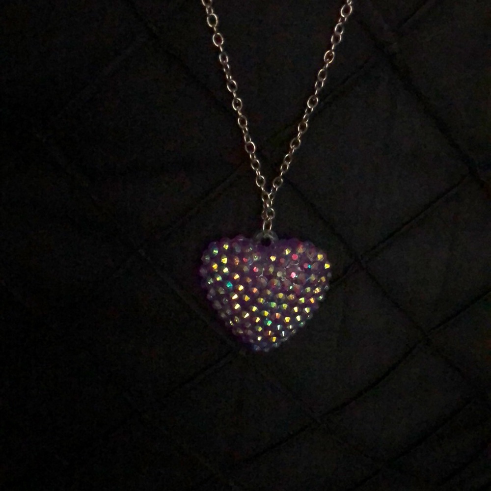 Sparkling Heart Necklace with Pavé Crystals